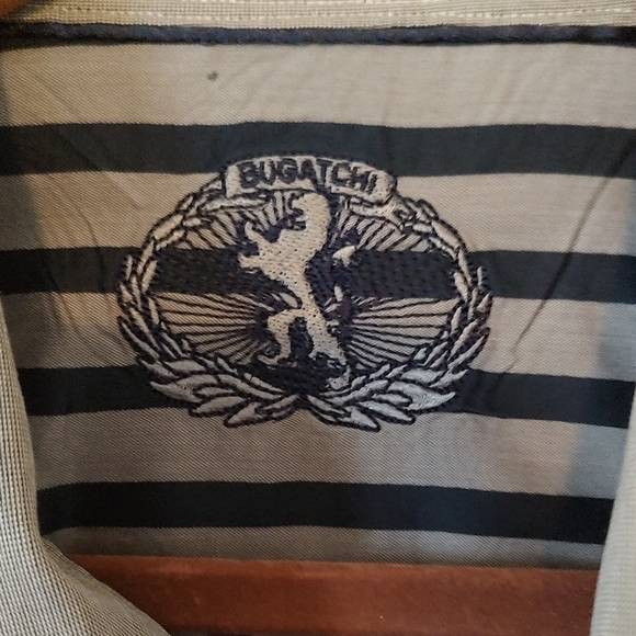 Bugatchi Men's Black and Gray Striped Long Sleeve Cotton Cuffed Shirt XXL - Picture 5 of 9